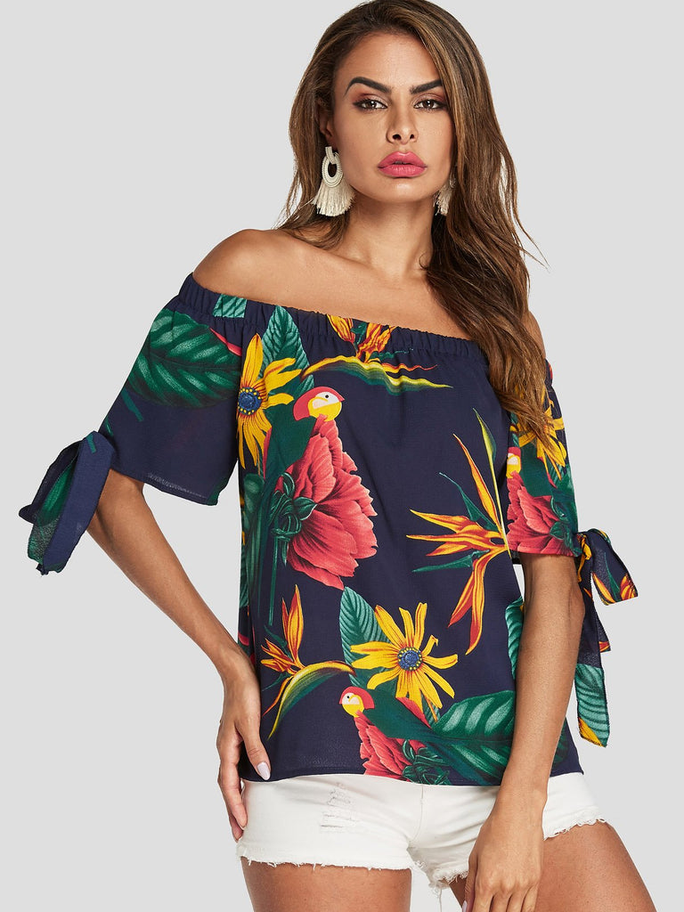 Womens Floral Print Blouses
