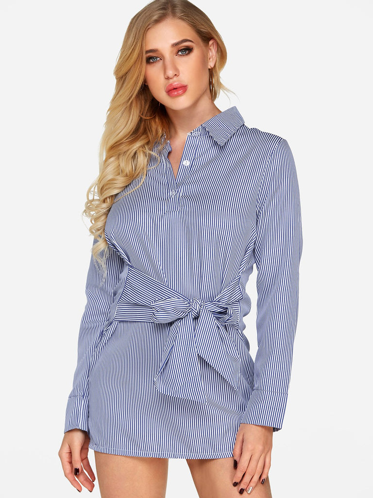 Womens Striped Sexy Dress