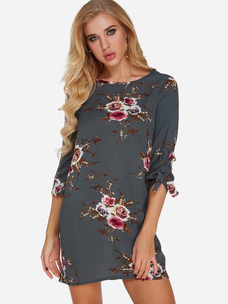 Ladies 3/4 Sleeve Mini Dress