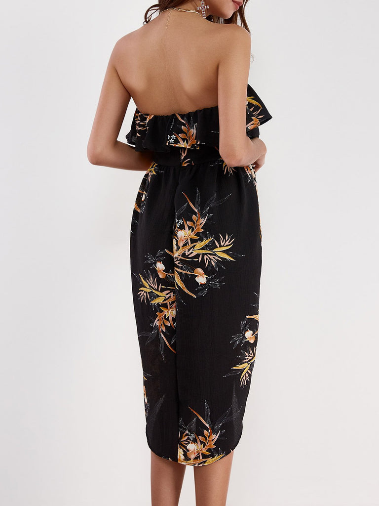 Womens Black Floral Dresses