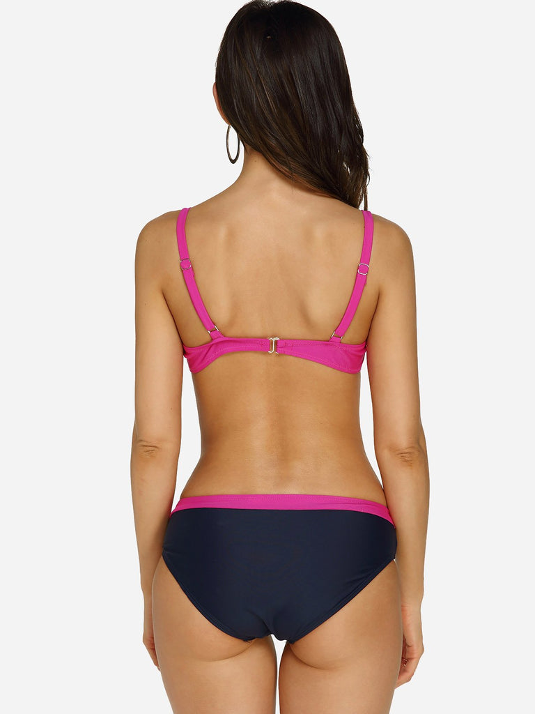 Ladies V-Neck Two Piece Bikinis