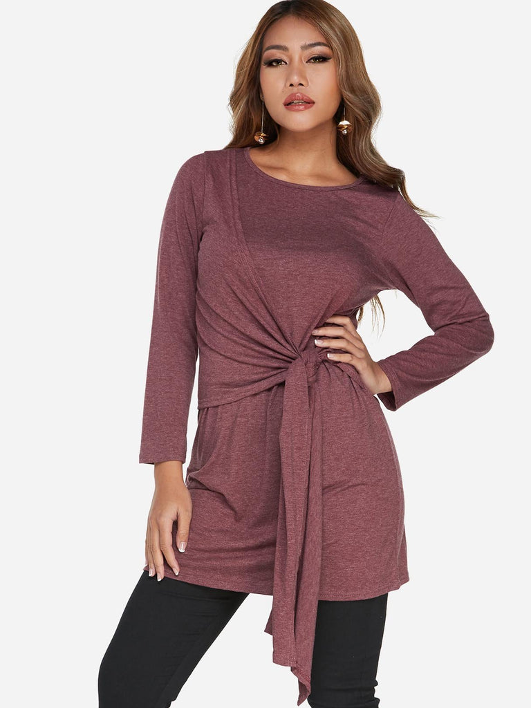 Ladies Burgundy Shirt Dresses