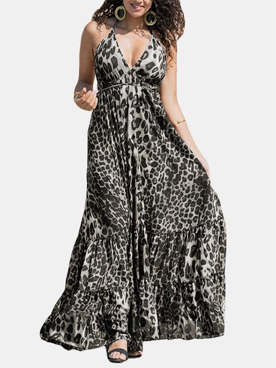 Ladies Leopard Casual Dresses