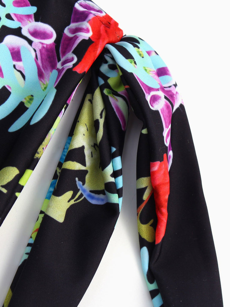 Womens Floral Print Two Piece Bikinis