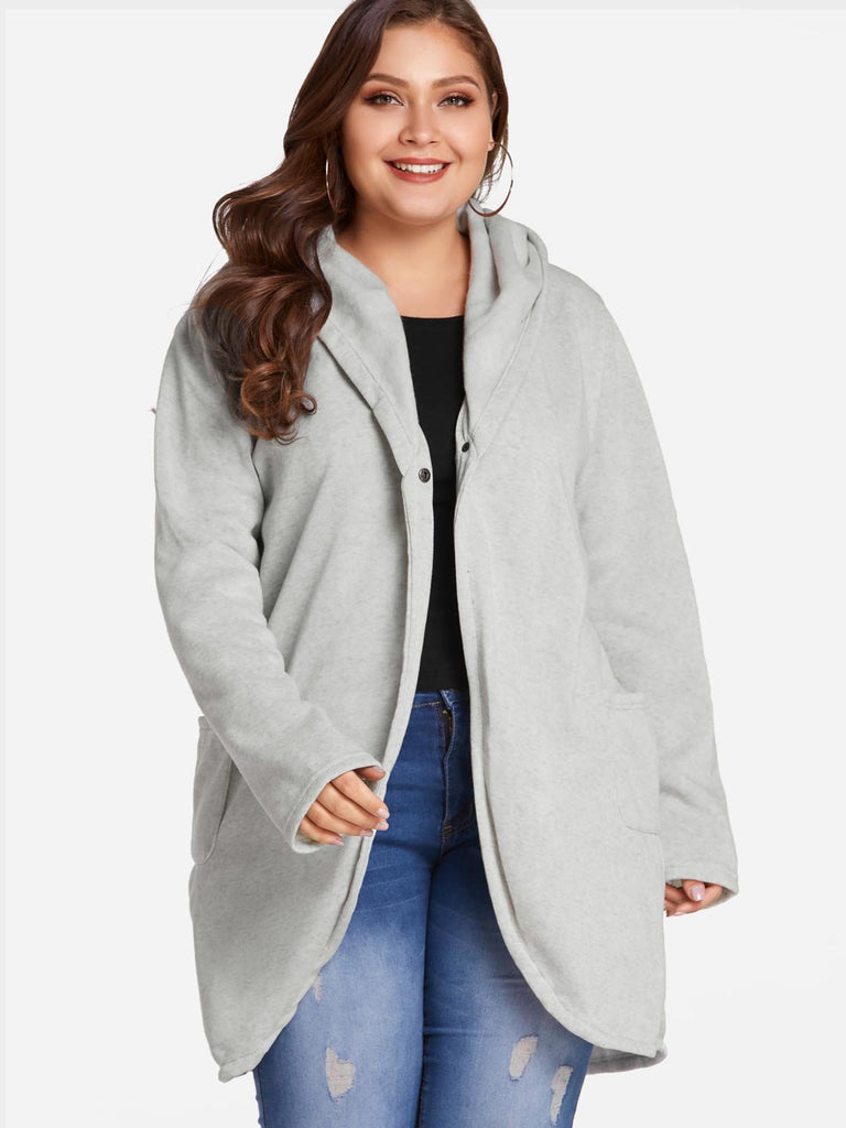 Ladies Light Grey Plus Size Coats & Jackets