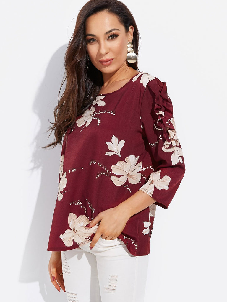 Womens Floral Print Blouses