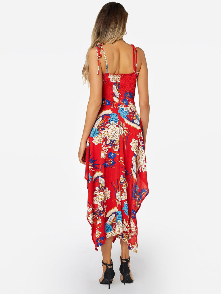 Womens Red Floral Dresses
