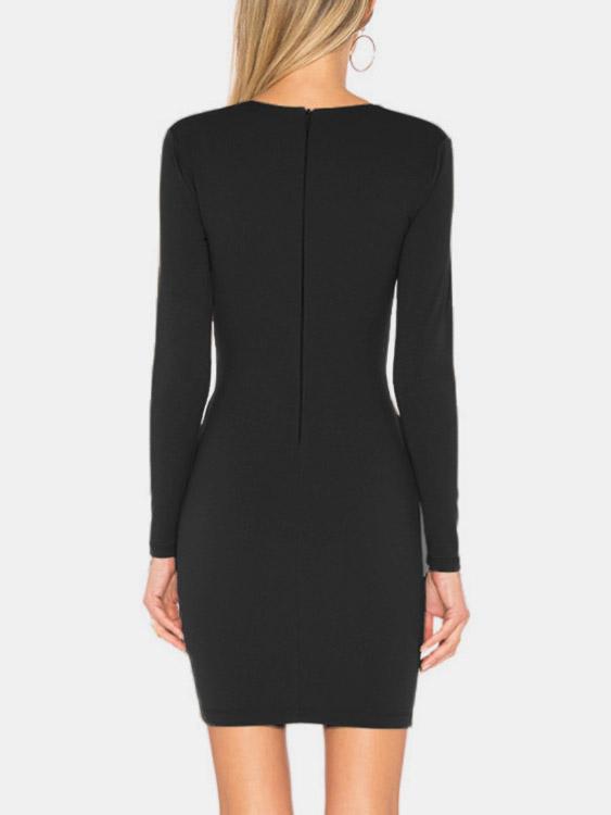 Womens Black V-Neck Dresses