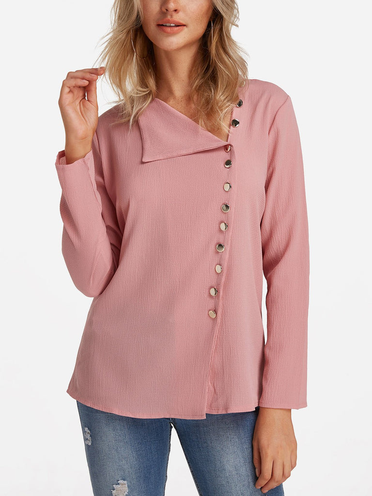 V Neck Irregular Fashion Shirt