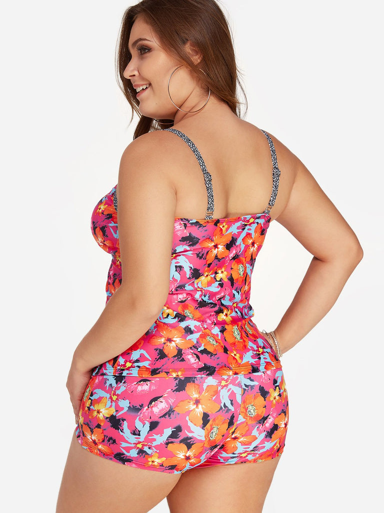 Womens Floral Plus Size Swimwear