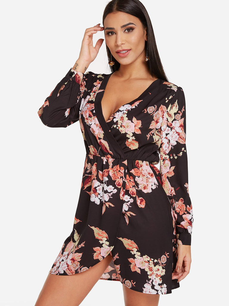 Ladies Black Floral Dresses