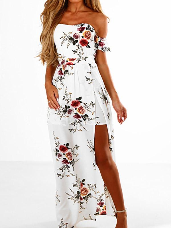 Ladies Ivory Floral Dresses