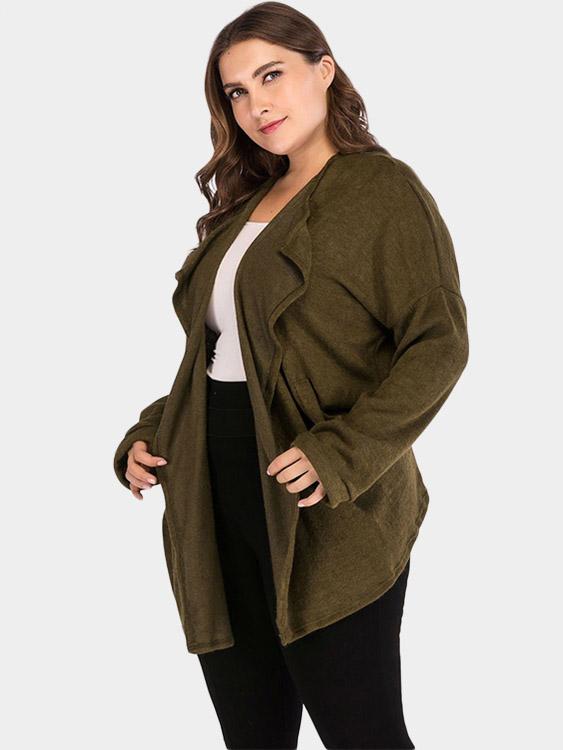 Ladies Army Green Plus Size Coats & Jackets