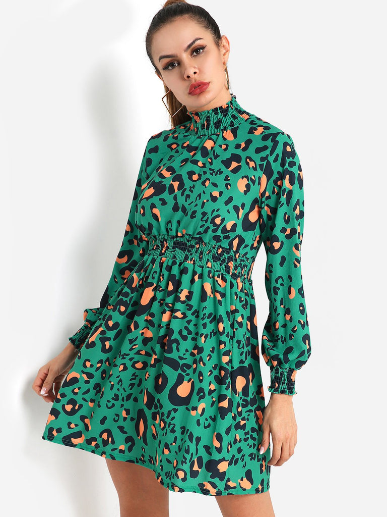Womens Leopard Casual Dress