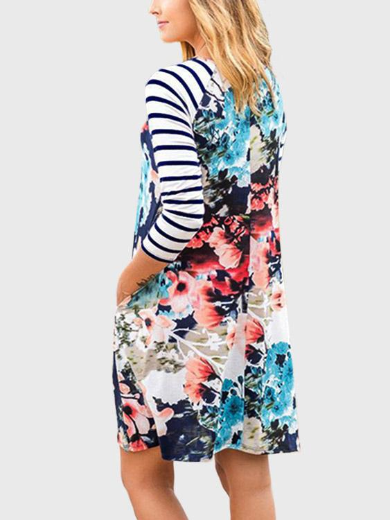 Womens Navy Floral Dresses