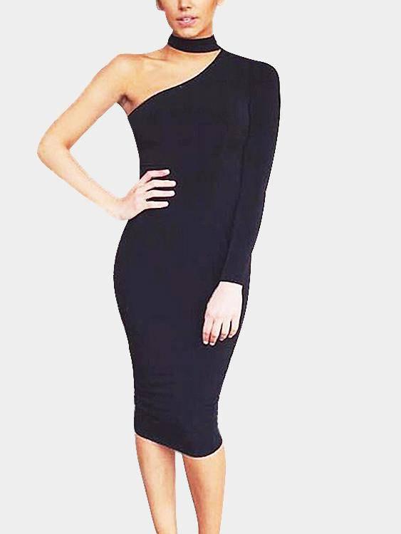 Black One Shoulder Dresses