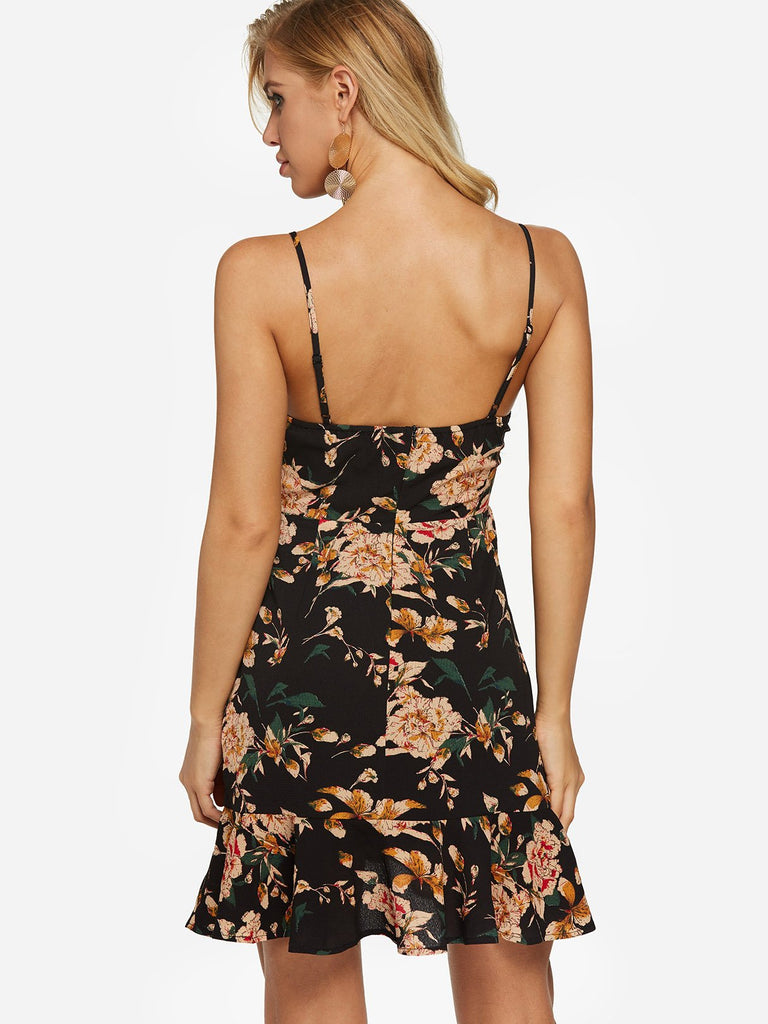 Womens Black Floral Dresses