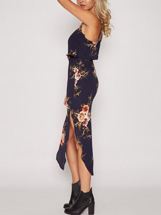 Ladies Navy Floral Dresses