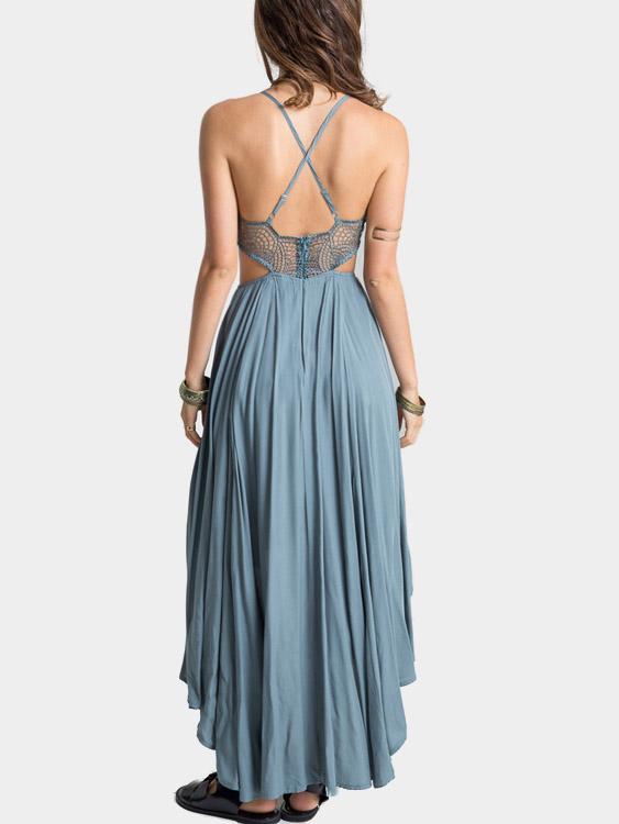 Womens Grey Blue Maxi Dresses