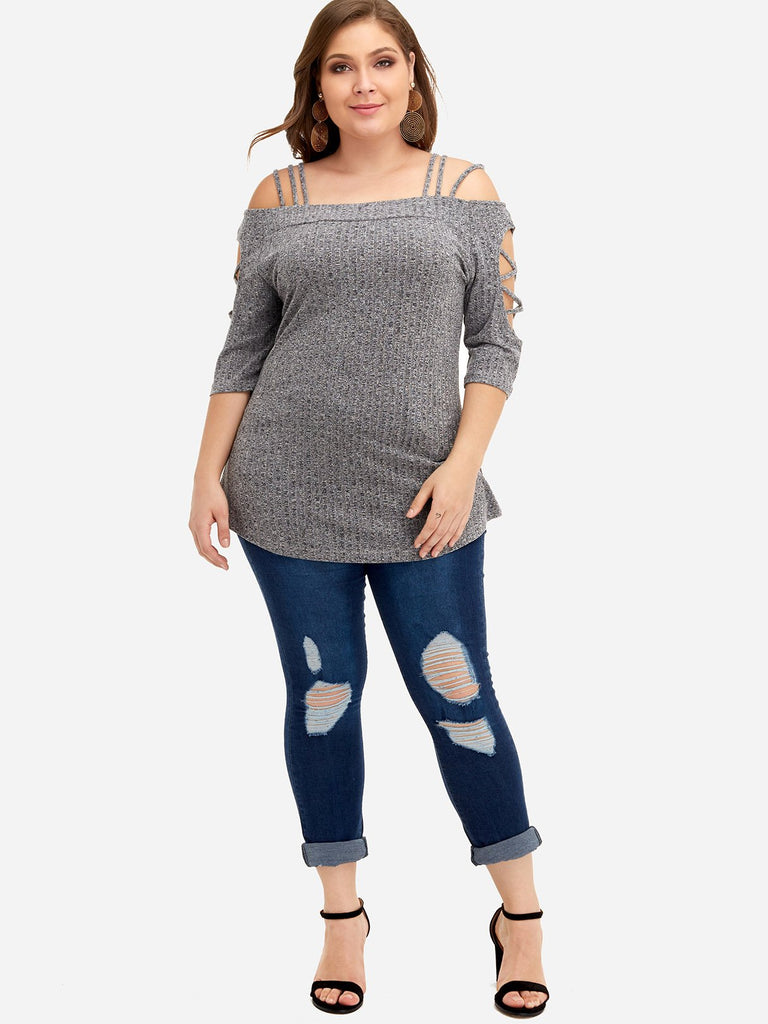 Womens Half Sleeve Plus Size Tops