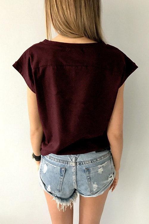 Womens Burgundy T-Shirts