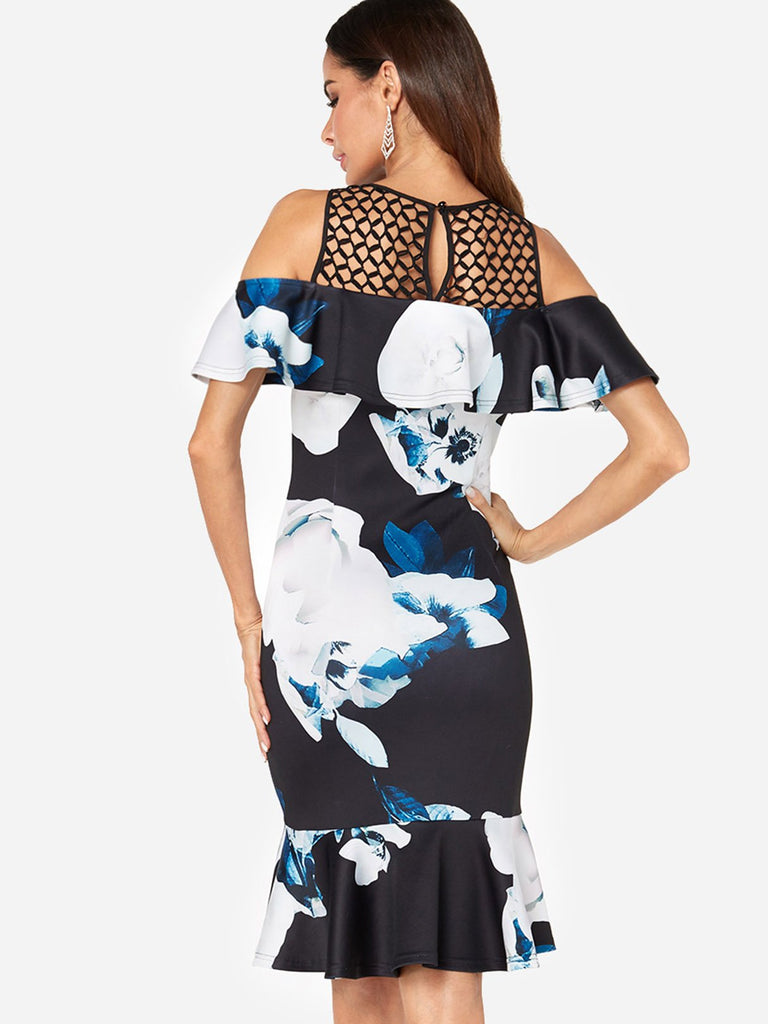Womens Navy Floral Dresses