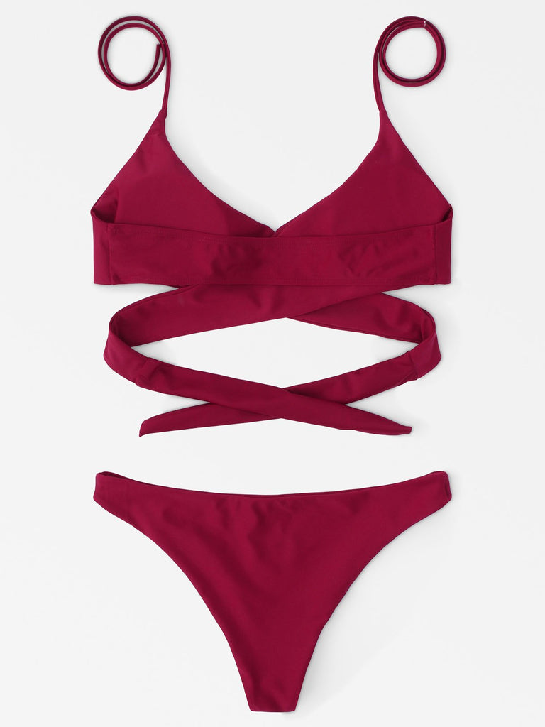 Womens Burgundy Bikinis