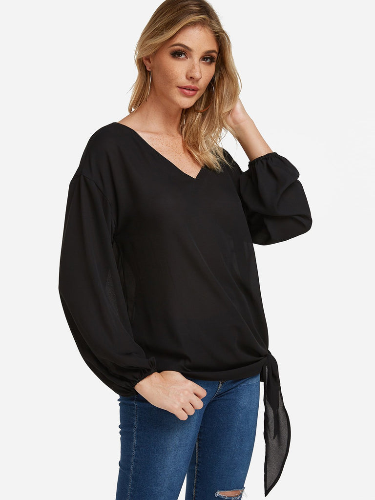 Womens Black Blouses