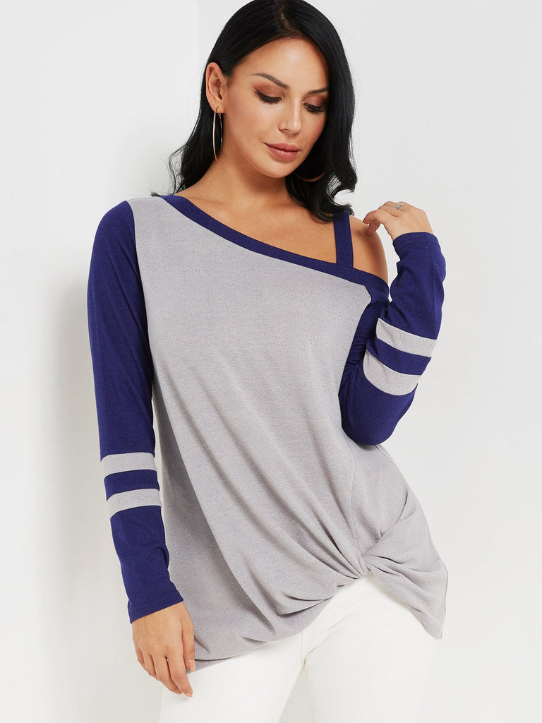 Crossed Front Long Sleeve Top