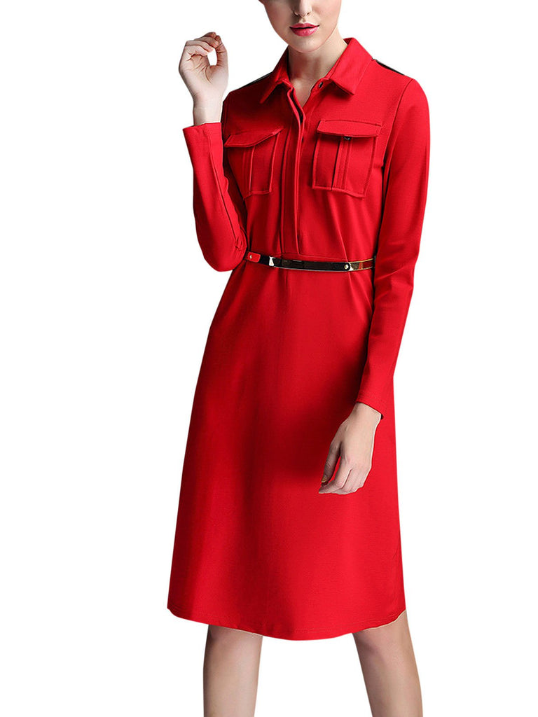 Ladies Red Shirt Dresses