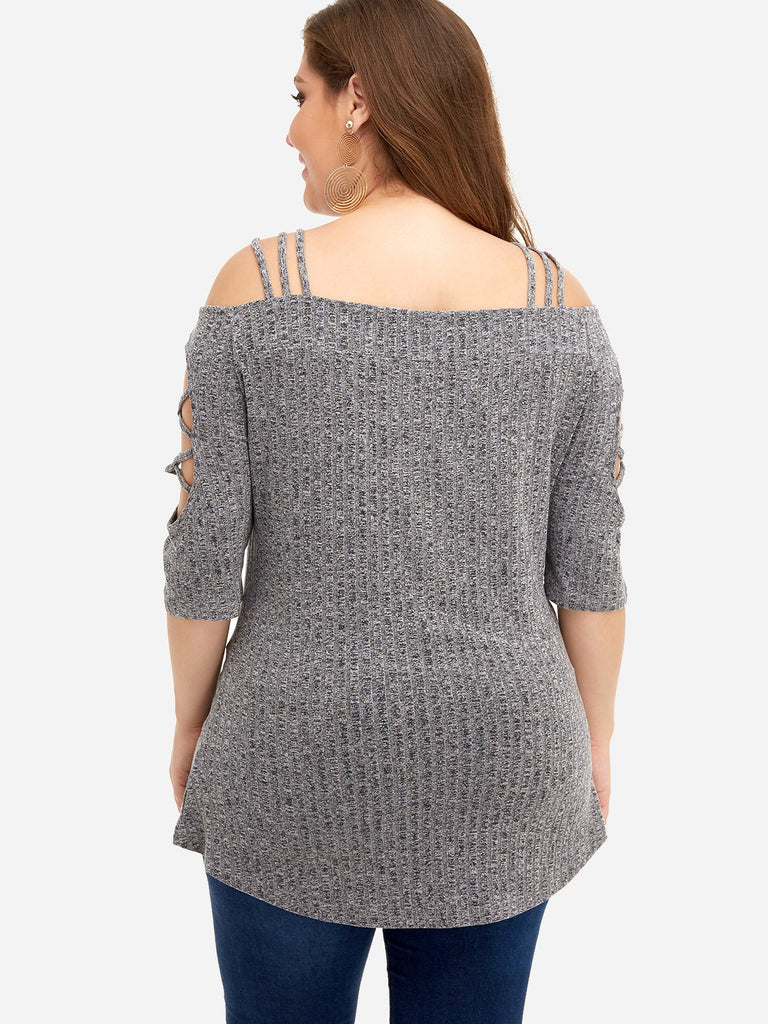 Womens Grey Plus Size Tops