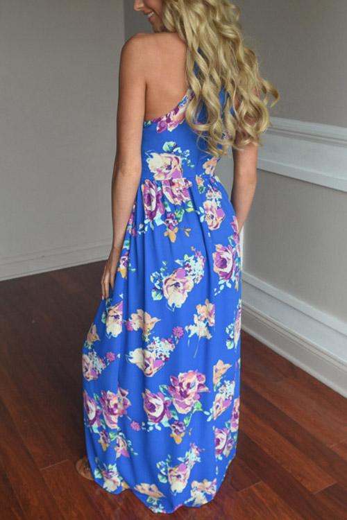 Womens Blue Maxi Dresses