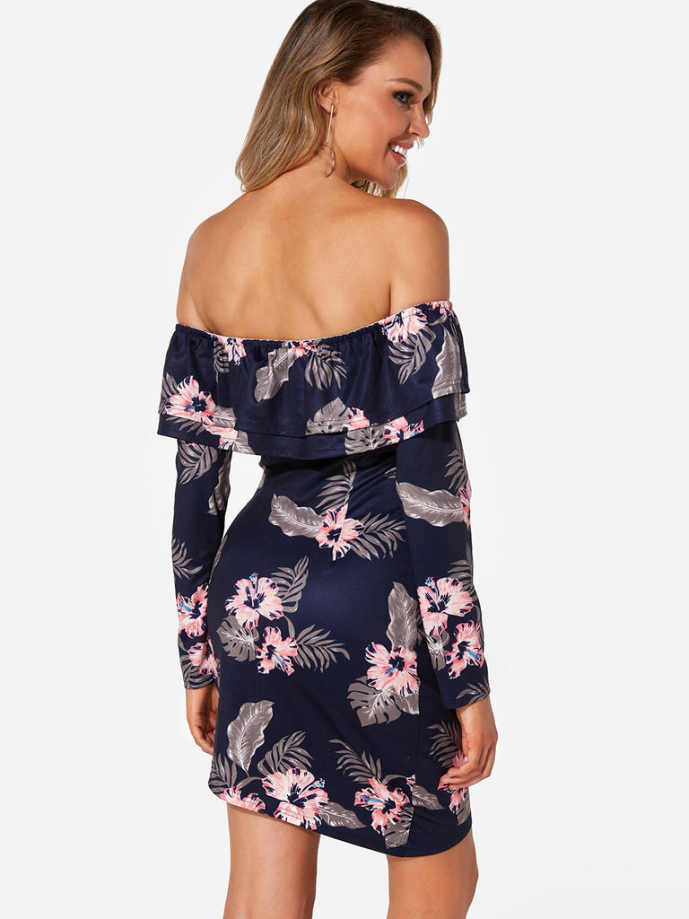 Womens Navy Floral Dresses