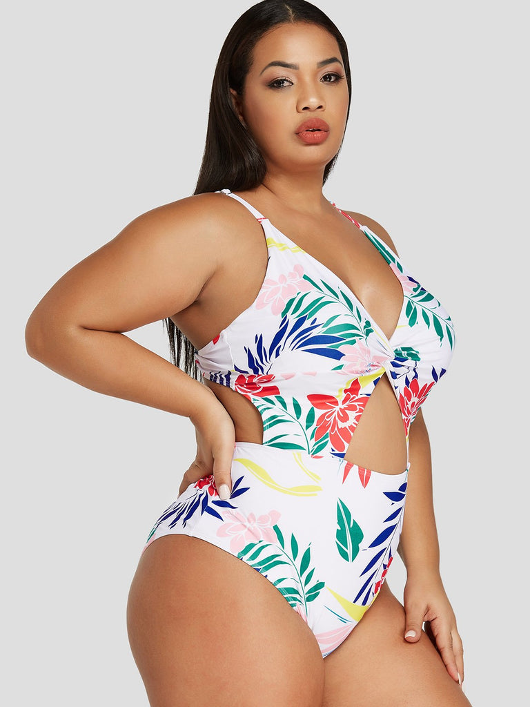 Ladies Floral Plus Size Swimwear