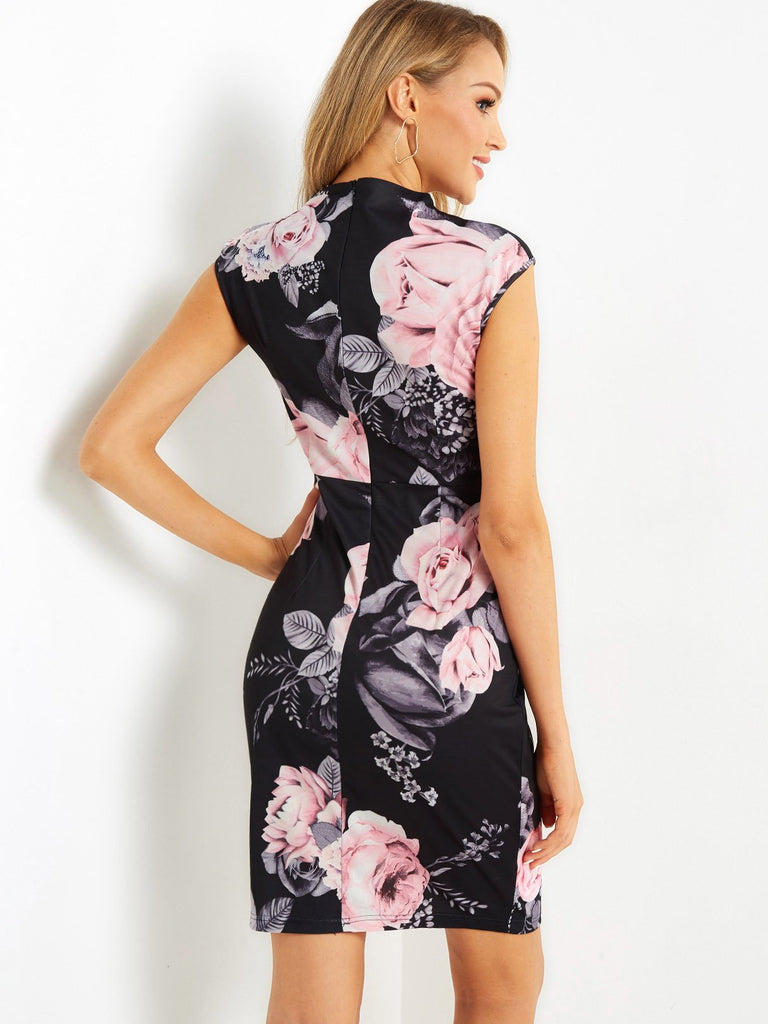 Womens Black Floral Dresses