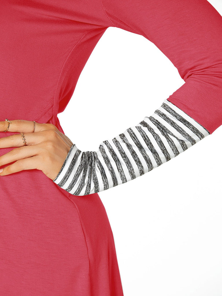 Ladies Red And White Striped Top