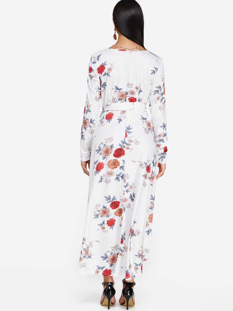 Womens White Floral Dresses