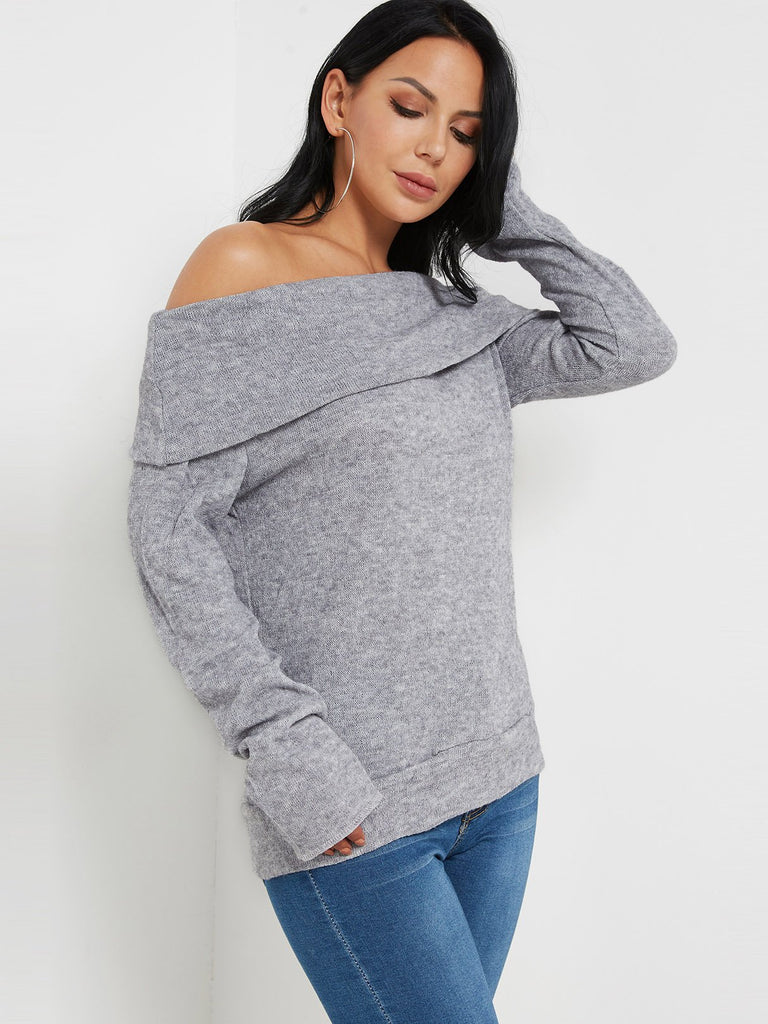 One Shoulder Long Sleeve Top
