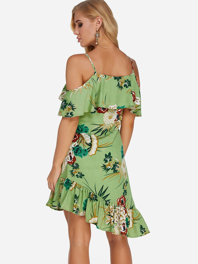 Womens Green Floral Dresses