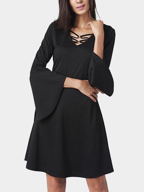 Womens Long Sleeve Midi Dress
