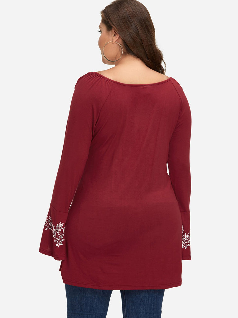 Womens Red Plus Size Tops