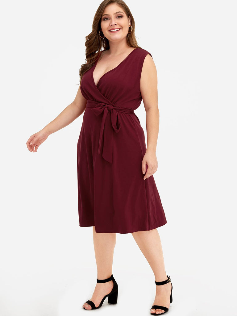 Ladies V-Neck Plus Size Dresses