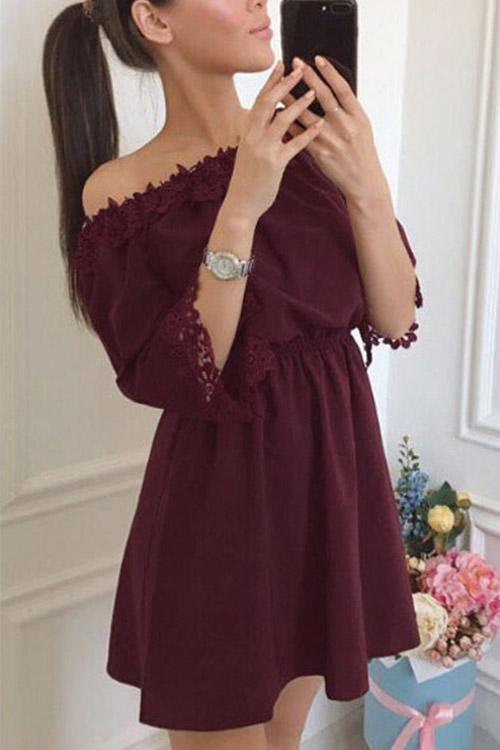 Womens Burgundy Mini Dresses