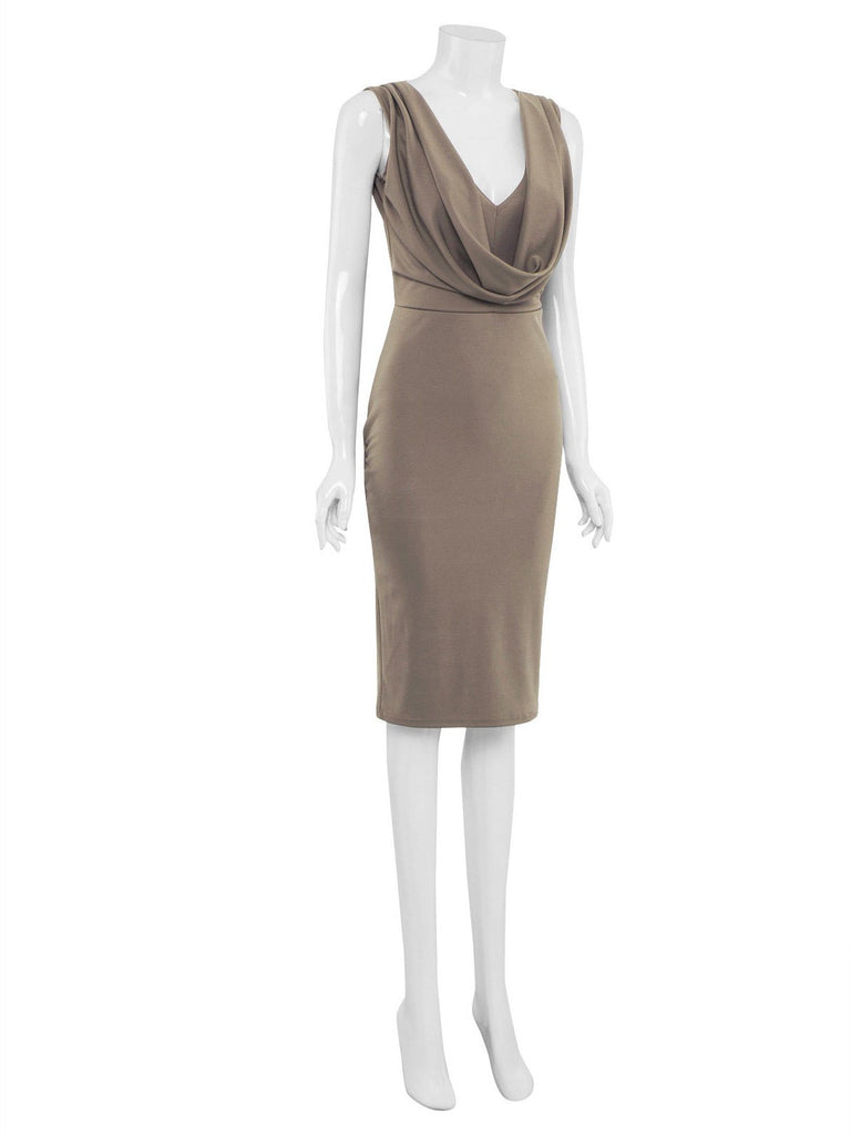 Ladies Khaki Midi Dresses