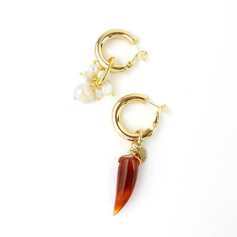 Discount Handmade Statement Mismatched Pearl Earrings