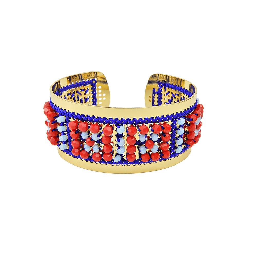 Bead Embroidered Bangle Handcrafted Bracelet Jewelry