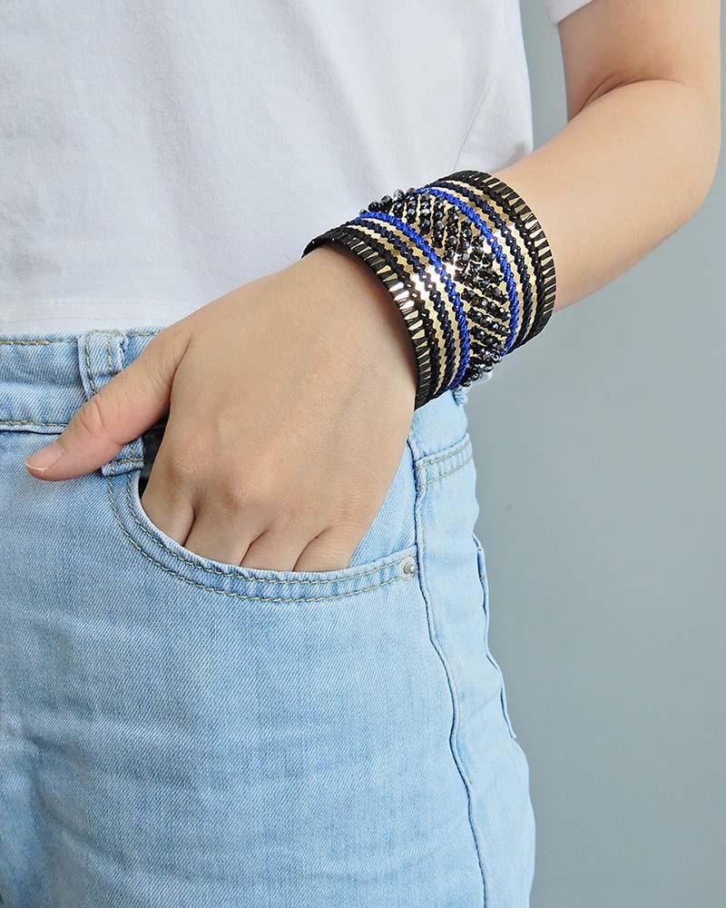 Chunky Bead Embroidery Cuff