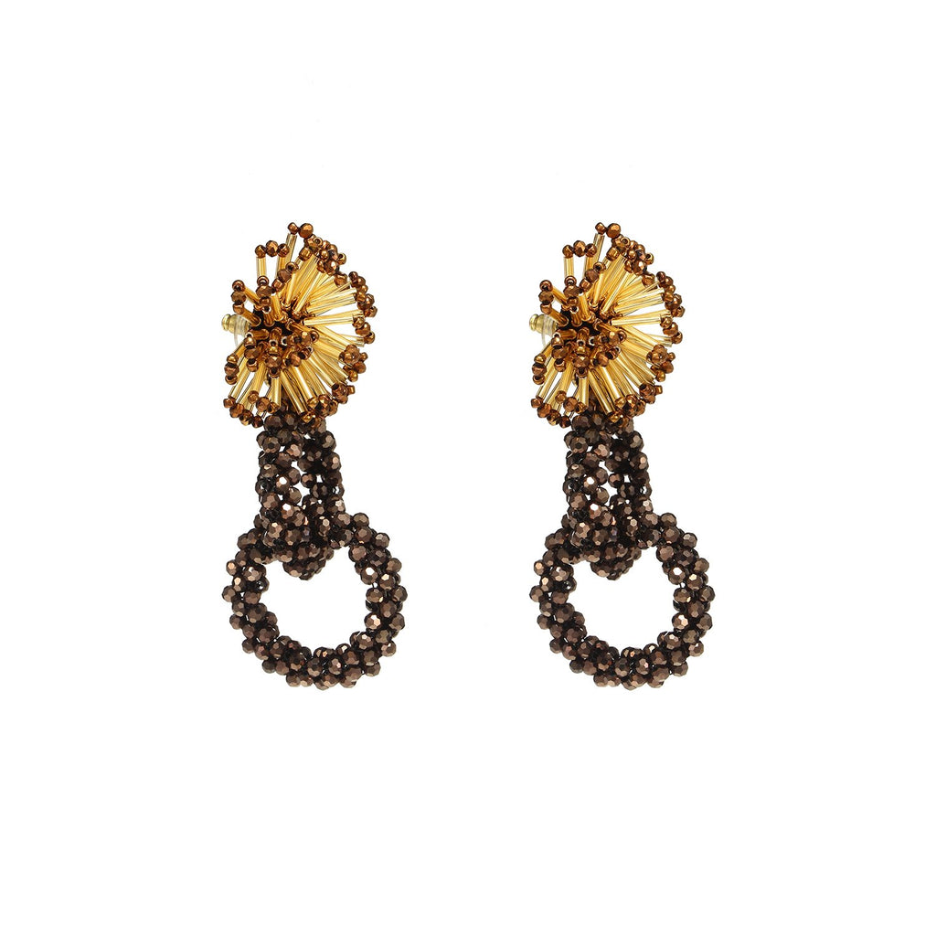 Beads Weaving Hoops Statement Handmade Earrings