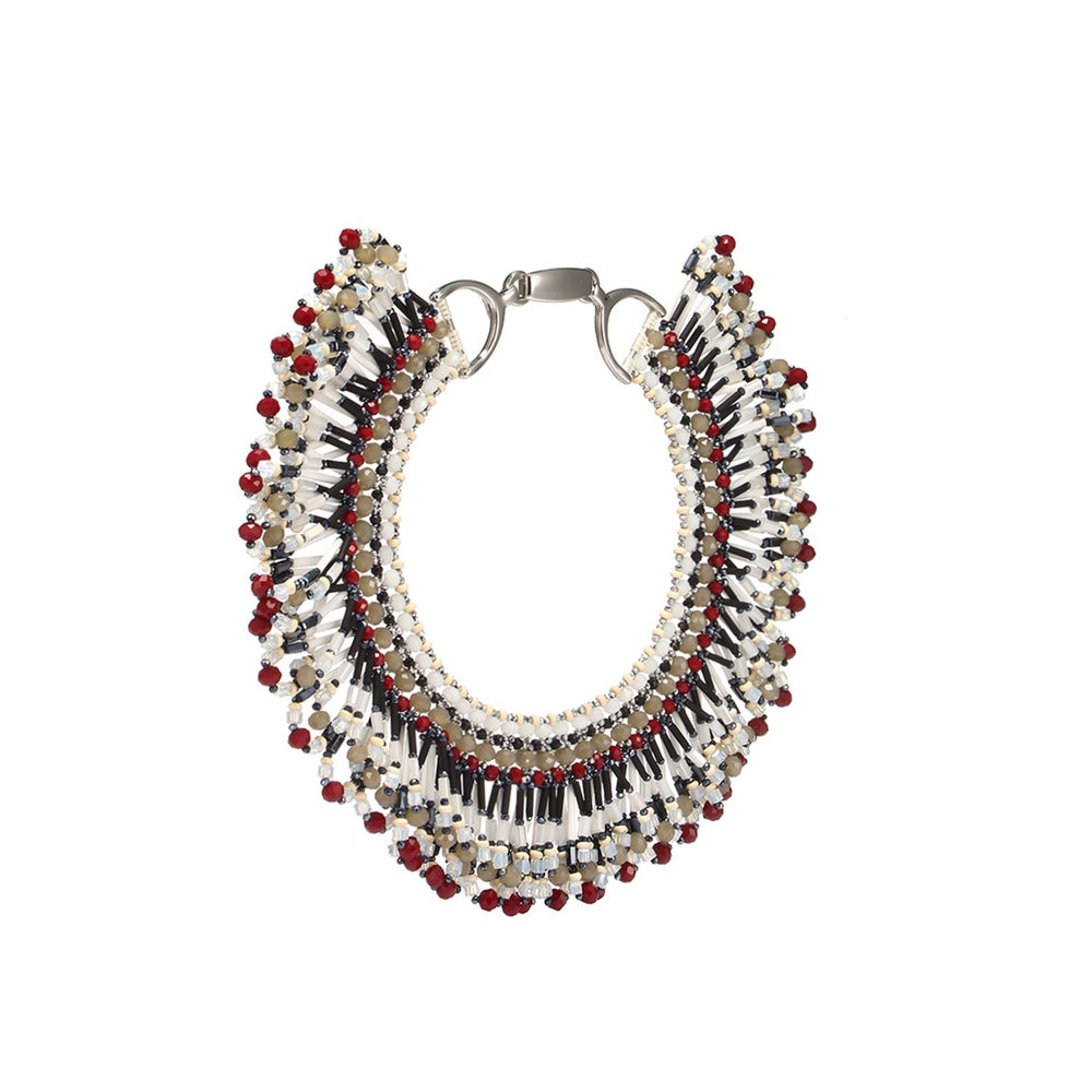 Boho Style Fringed Statement Handmade Necklace