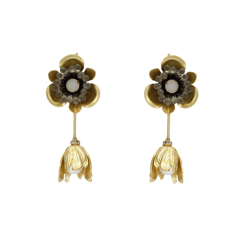 Bold Floral Drop Handmade Earrings Roaring Twenties Jewelry